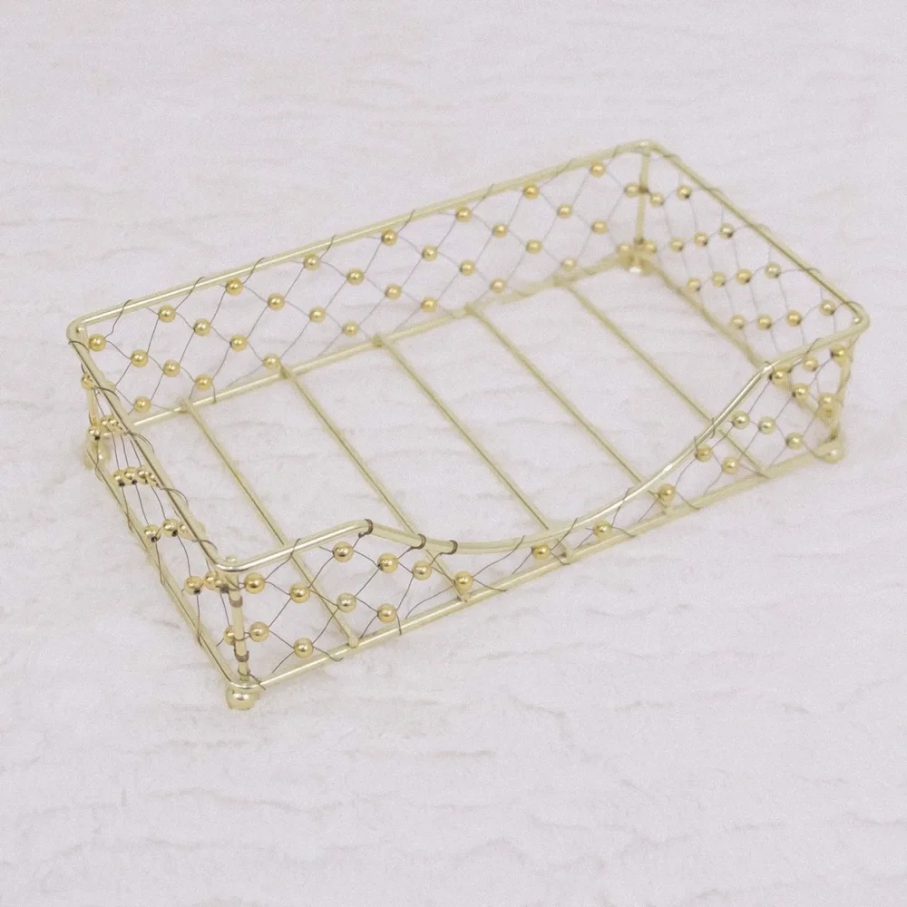 Gold Metal Mail Storage Organizer